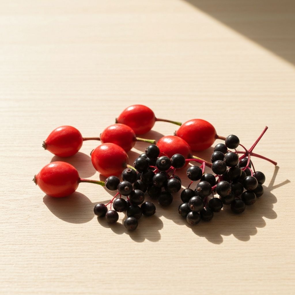 Hagebutten und Holunderbeeren