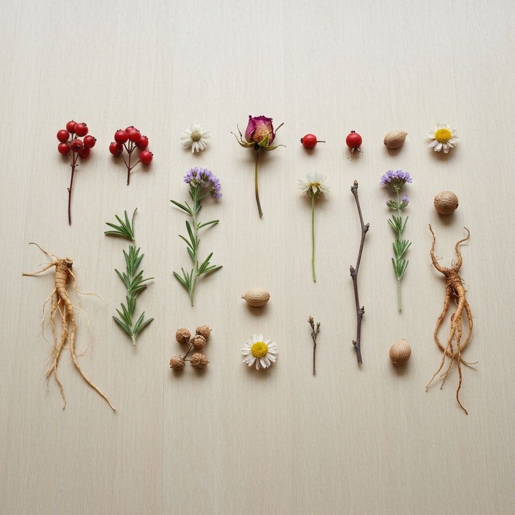 Botanische Kräuter und Beeren